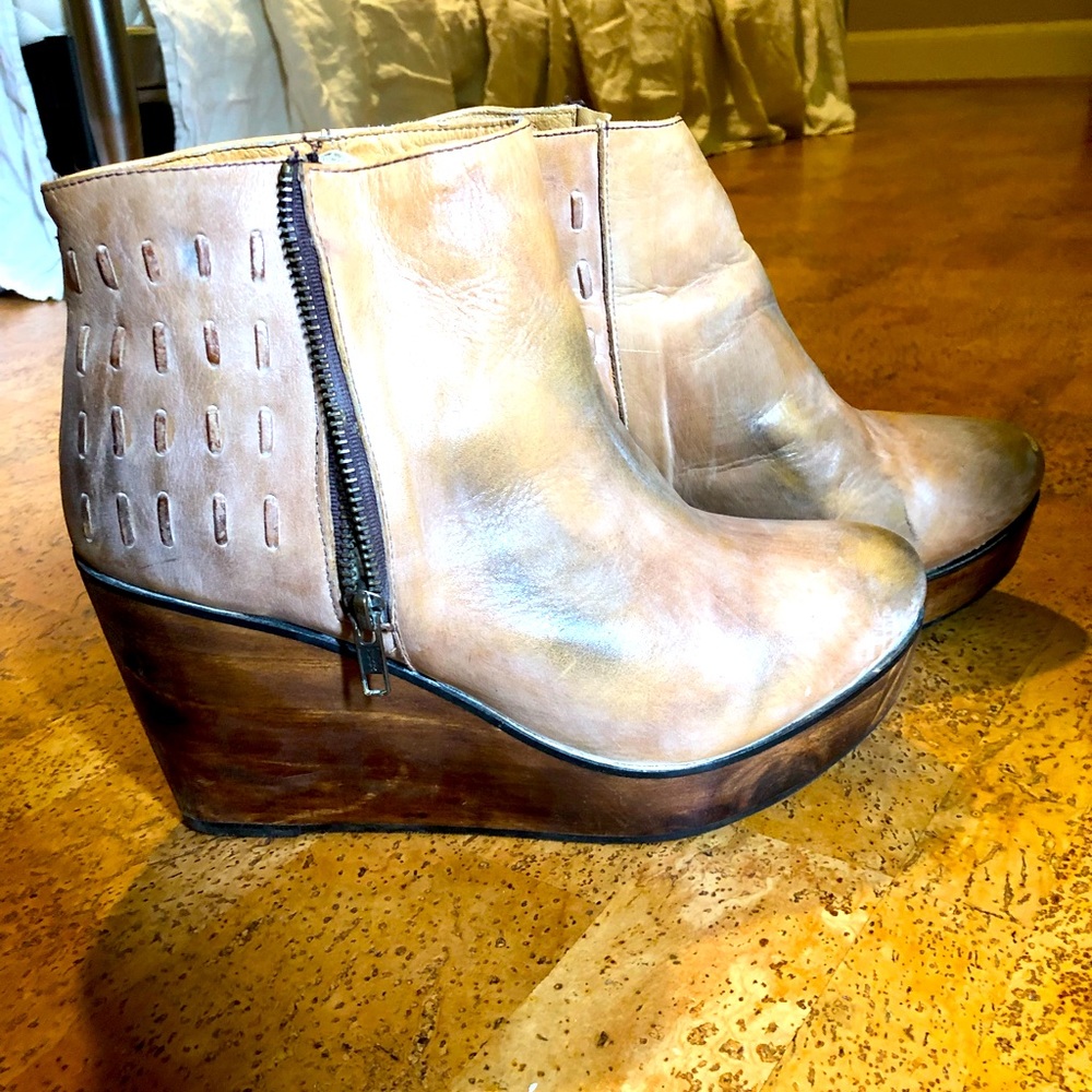 Bed Stu wedge booties. Women size 10M